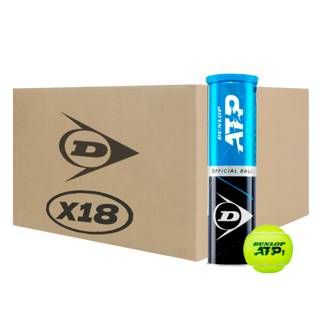 Caja Pelotas de Tenis Dunlop ATP x4 - 18 Unidades