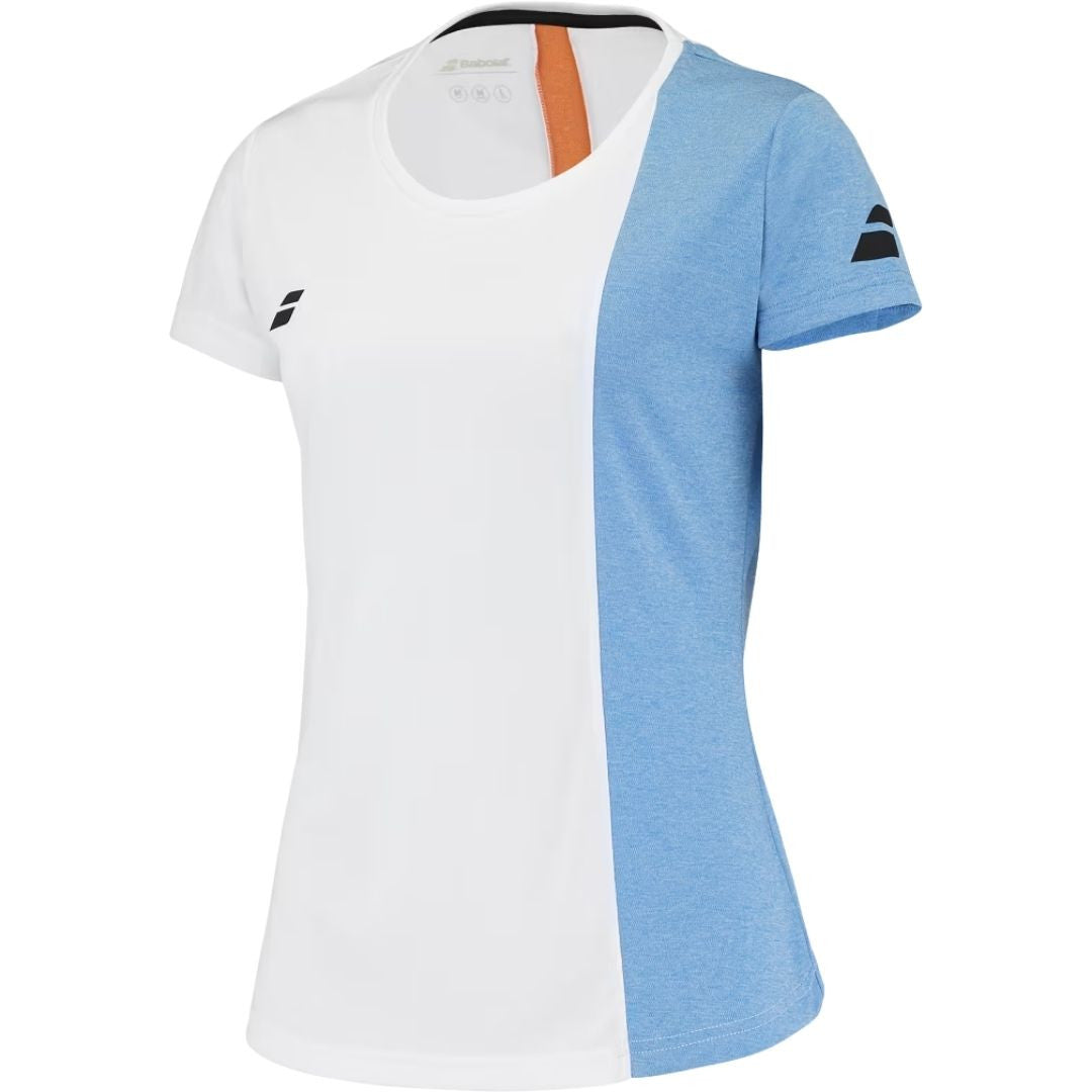 Polera Babolat Play Mujer Blanco/Azul