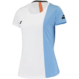 Polera Babolat Play Mujer Blanco/Azul