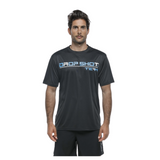 Polera Drop Shot Team Negro Logo Azul