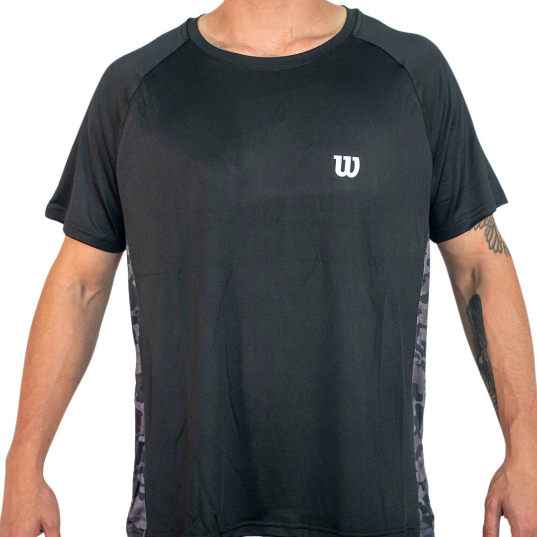 Polera Wilson Elasticada Negro/Gris