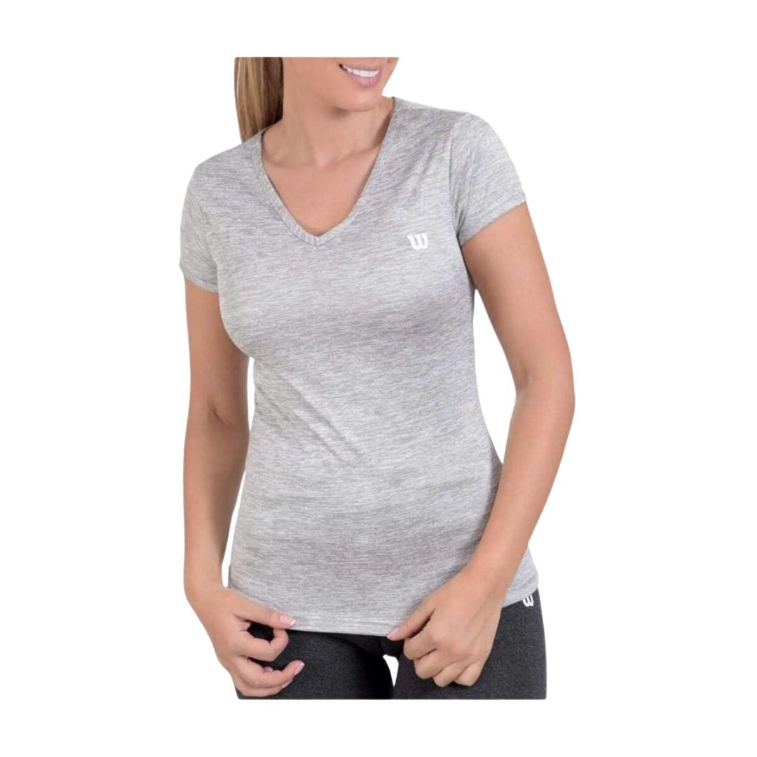 Polera Wilson Mujer Jaspeada Gris