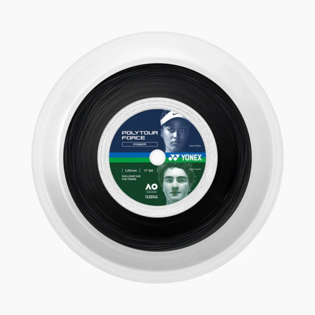 Rollo de Cuerdas Yonex Polytour Force Negro